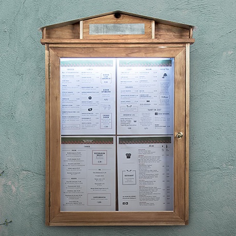 A2 Rustic Wooden Exterior Menu Display Case